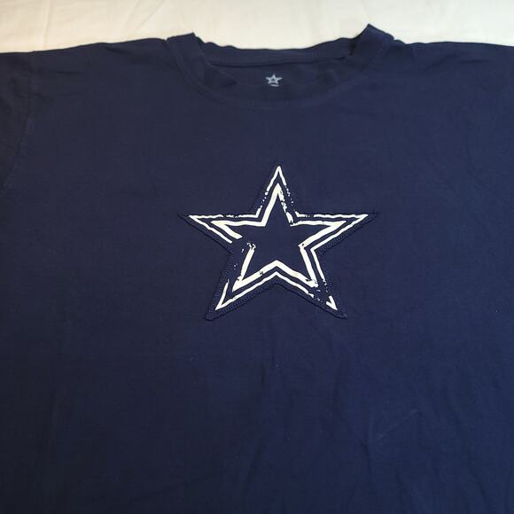 Dallas Cowboys Crew Neck Casual Graphic Football T-Shirt Adult Mens Size L Blue - Picture 1 of 11